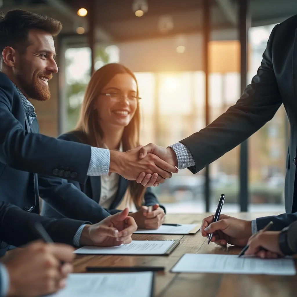 Equipo de startup consiguiendo financiación