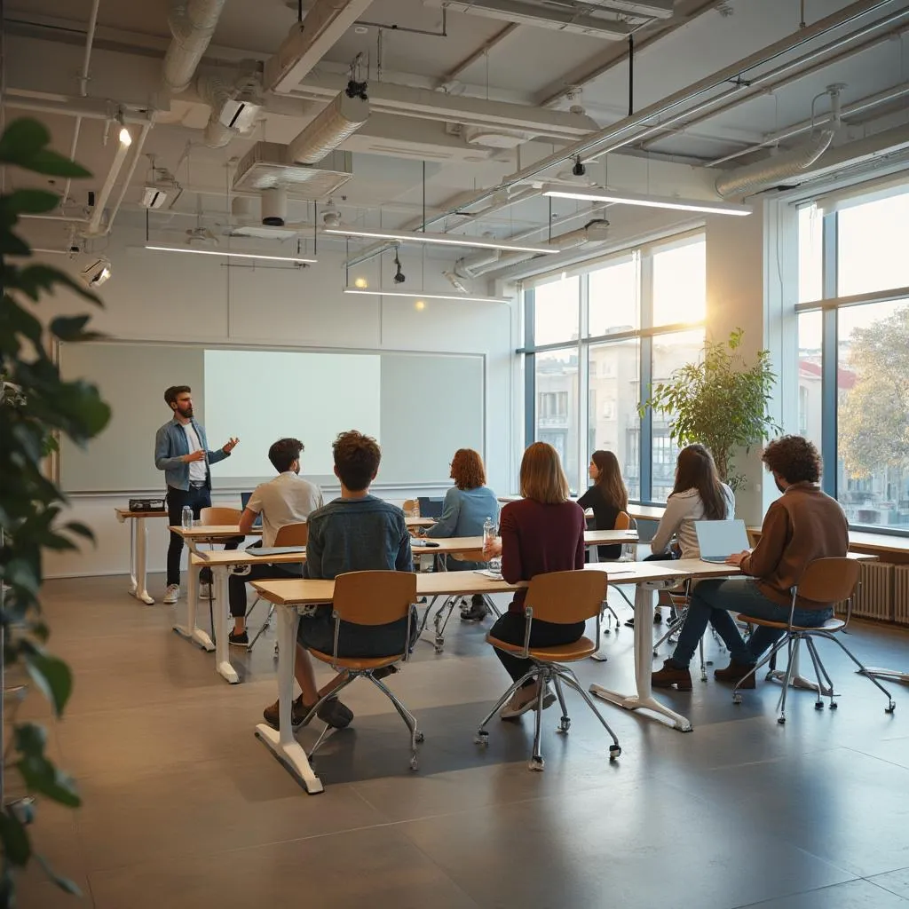 Aula moderna del curso de startups